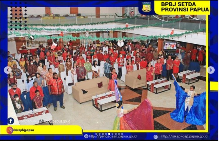 Perayaan Natal Keluarga Besar Biro PBJ Setda Provinsi Papua. 2/12/2022